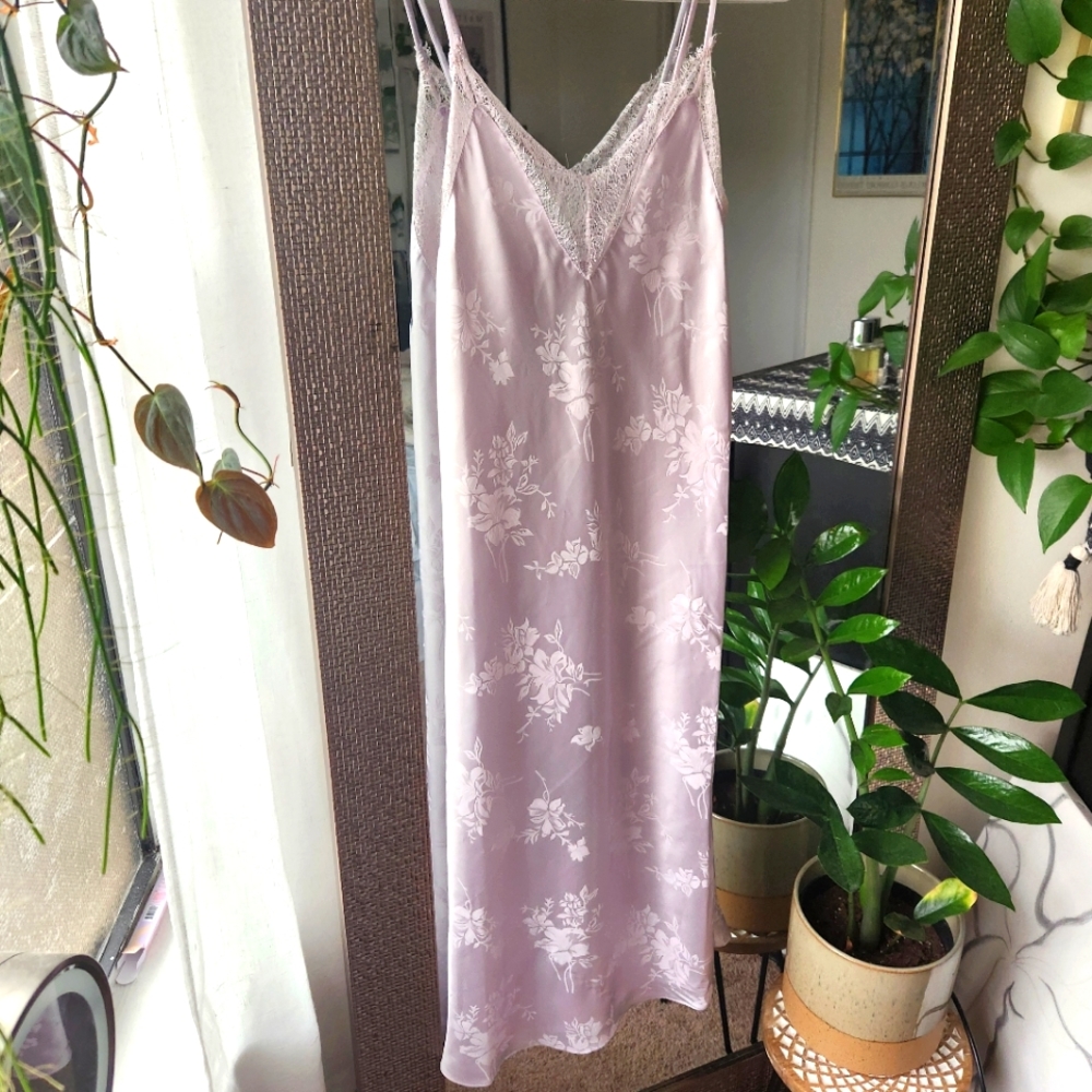 Purple floral slip dress